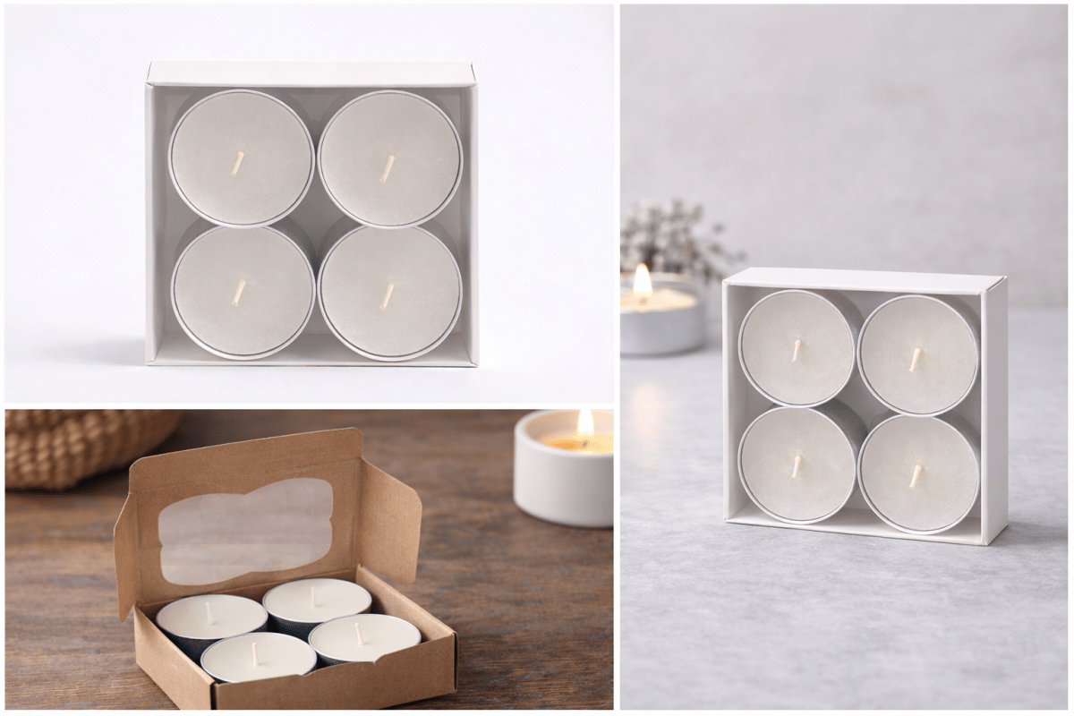 Evcikuş 4’lü Tea Light Mum – Mini Set, Pratik Kullanım - evcikus