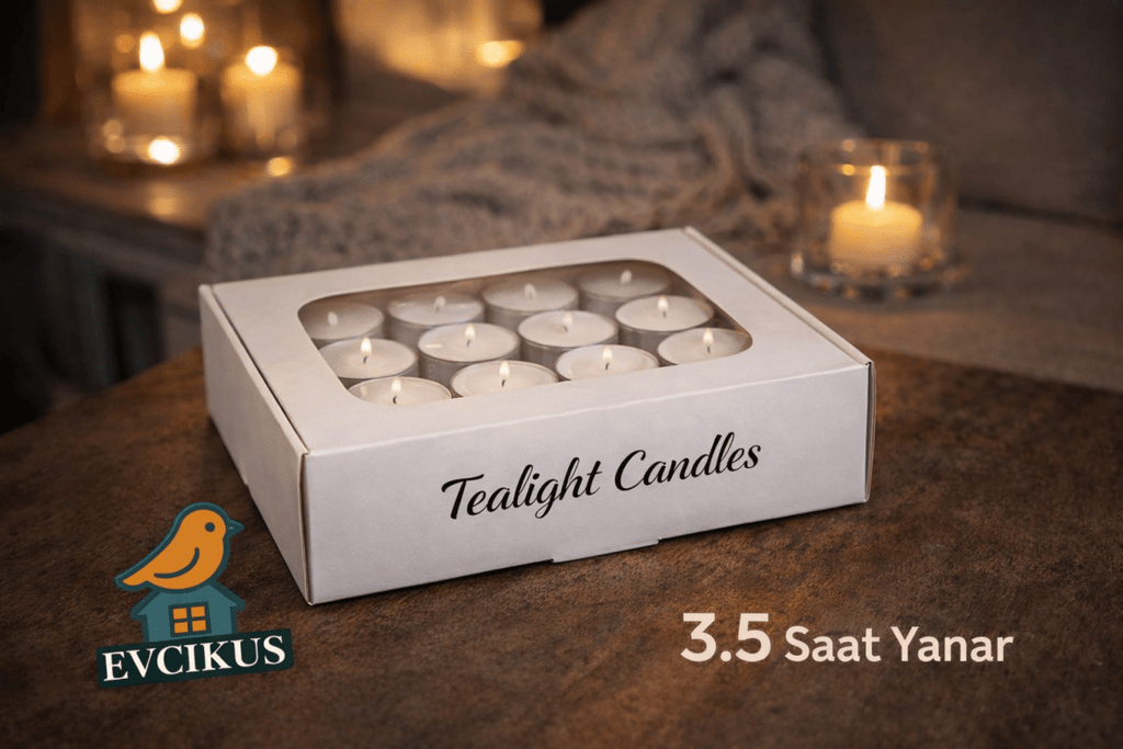 Evcikuş 18’li Tea Light Mum Seti – Ekonomik Paket, Uzun Yanış - evcikus