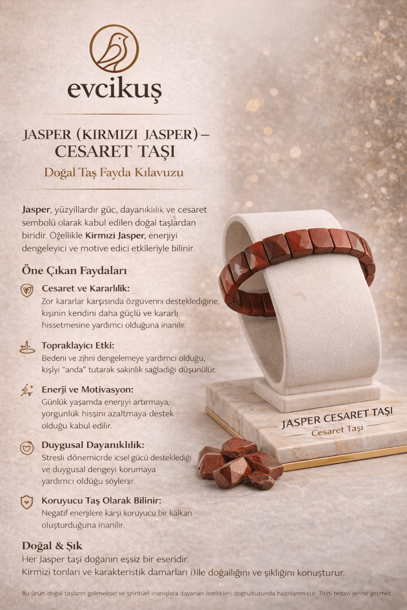 Jasper Cesaret Doğal Taş Bileklik 🔥 “Yeni” 🎁 “Hediyelik” - evcikus