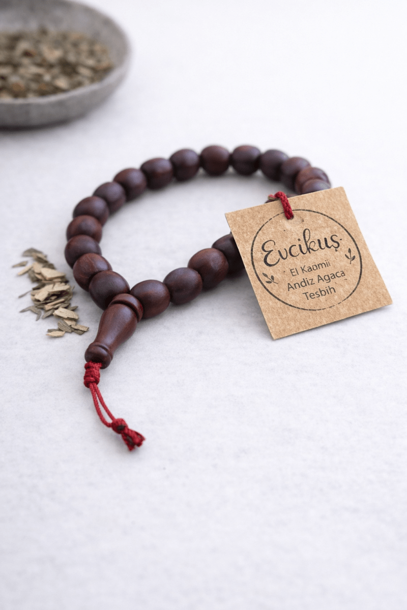 Evcikuş Kokulu Andız Tespih 17’lik – Doğal Ağaç Tesbih, Hafif, Şık ve Ferah Kokulu🎁 “Hediyelik” - evcikus
