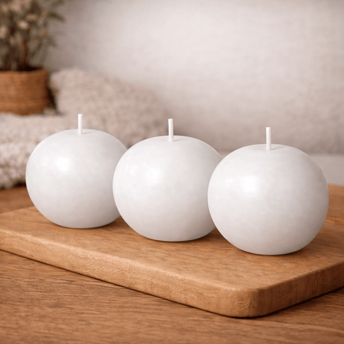 Evcikuş 3’lü Küre Mum Seti – Minimal Dekoratif Mum (700 gr) - evcikus
