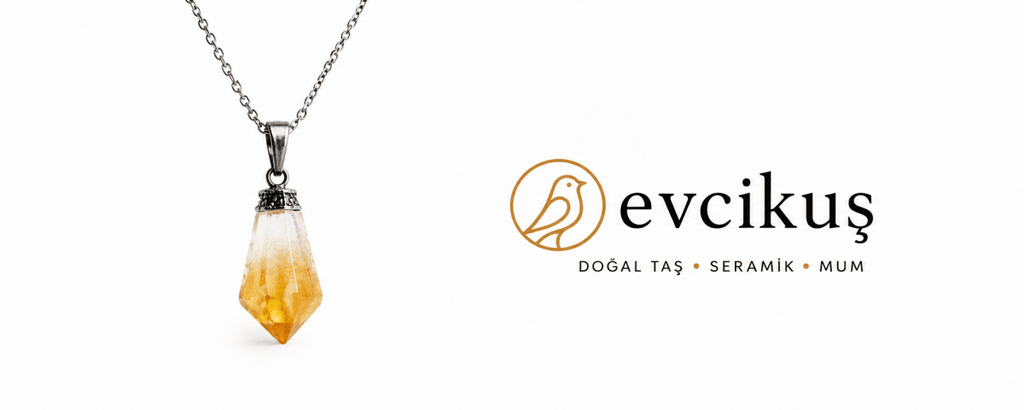 Evcikuş Doğal Sitrin Kolye – Bolluk, Şans ve Pozitif Enerji - evcikus