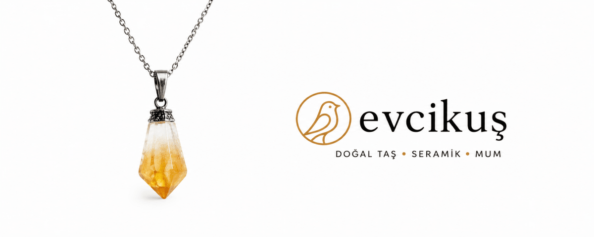 Evcikuş Doğal Sitrin Kolye – Bolluk, Şans ve Pozitif Enerji - evcikus