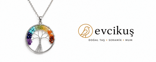Evcikuş 7 Çakra Hayat Ağacı Kolye – Doğal Taşlı Spiritüel Enerji Kolyesi - evcikus