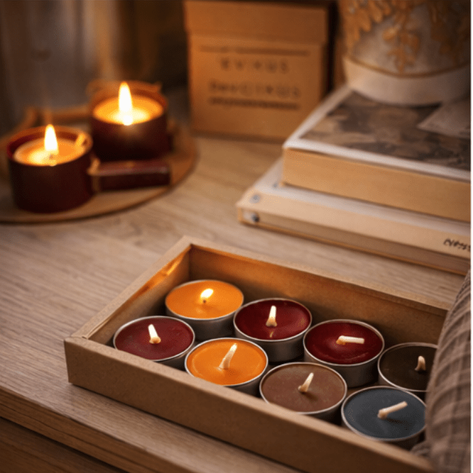 Evcikuş Renkli Tea Light Mum Seti – Dekoratif ve Şık Görünüm - evcikus