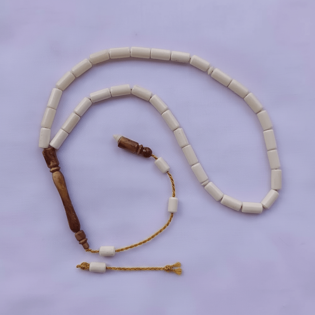 33’lü Kuka ve Kemik Tesbih 10×5 mm – El İşçiliği Geleneksel Tasarım - evcikus